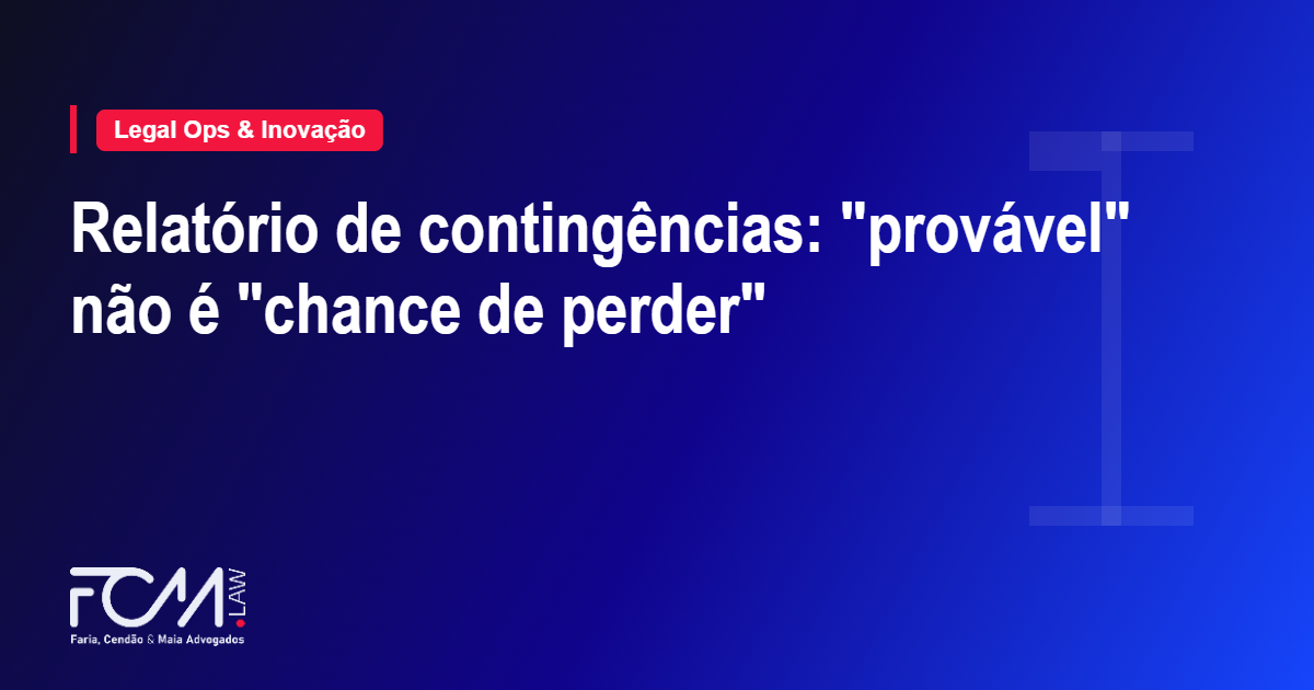 relatório de contingências e o CPC 25